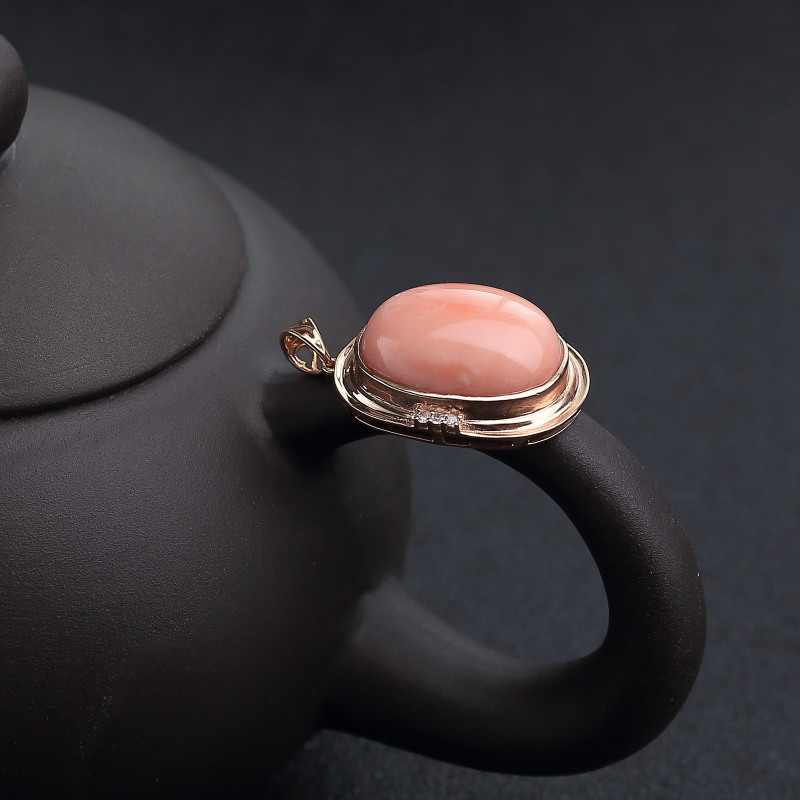 中途岛深水粉色珊瑚吊坠-红掌柜