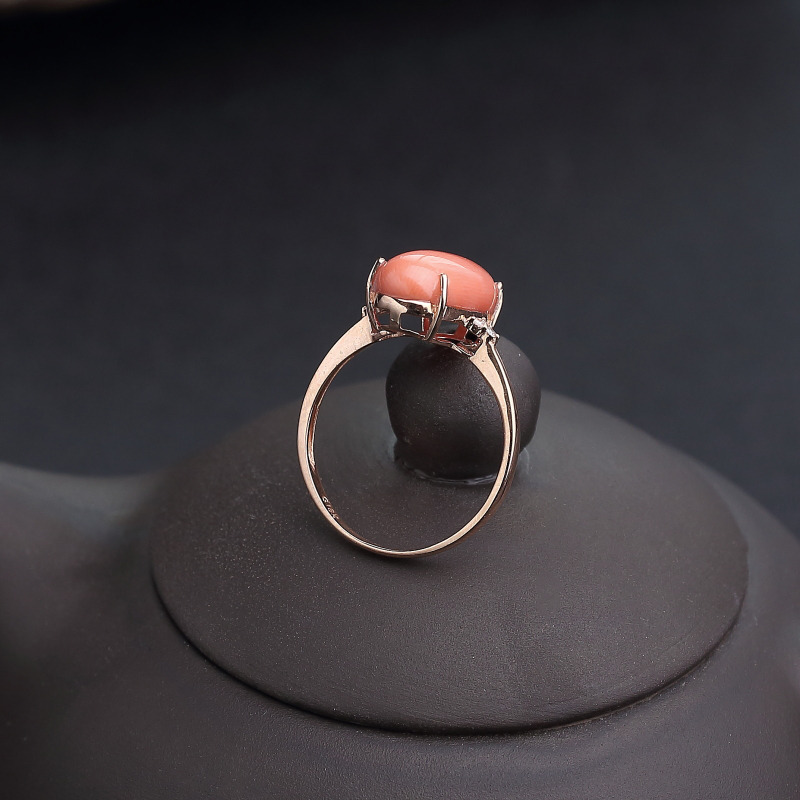 天然深水粉色珊瑚戒指-红掌柜