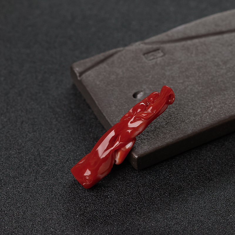 正红珊瑚如意吊坠-红掌柜