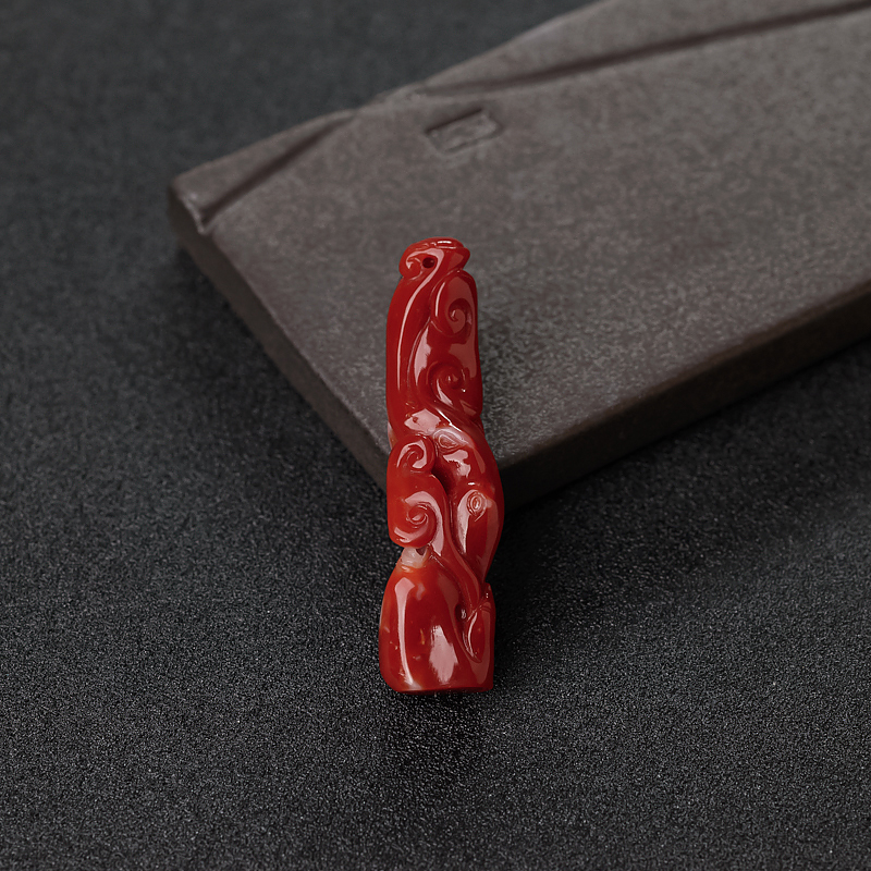 珊瑚如意吊坠-红掌柜