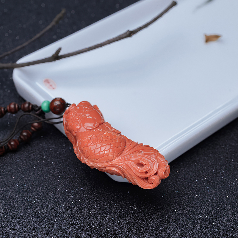 MOMO珊瑚手把件-红掌柜