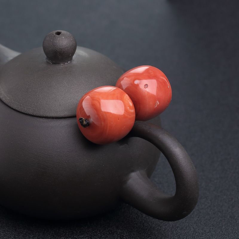 MOMO橘红珊瑚鼓珠-红掌柜