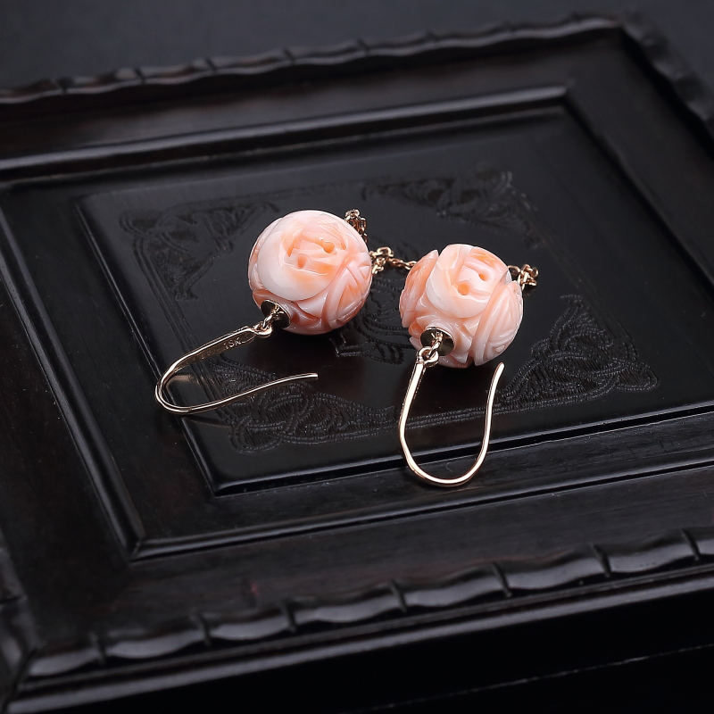 18K金镶钻深水粉色珊瑚-红掌柜