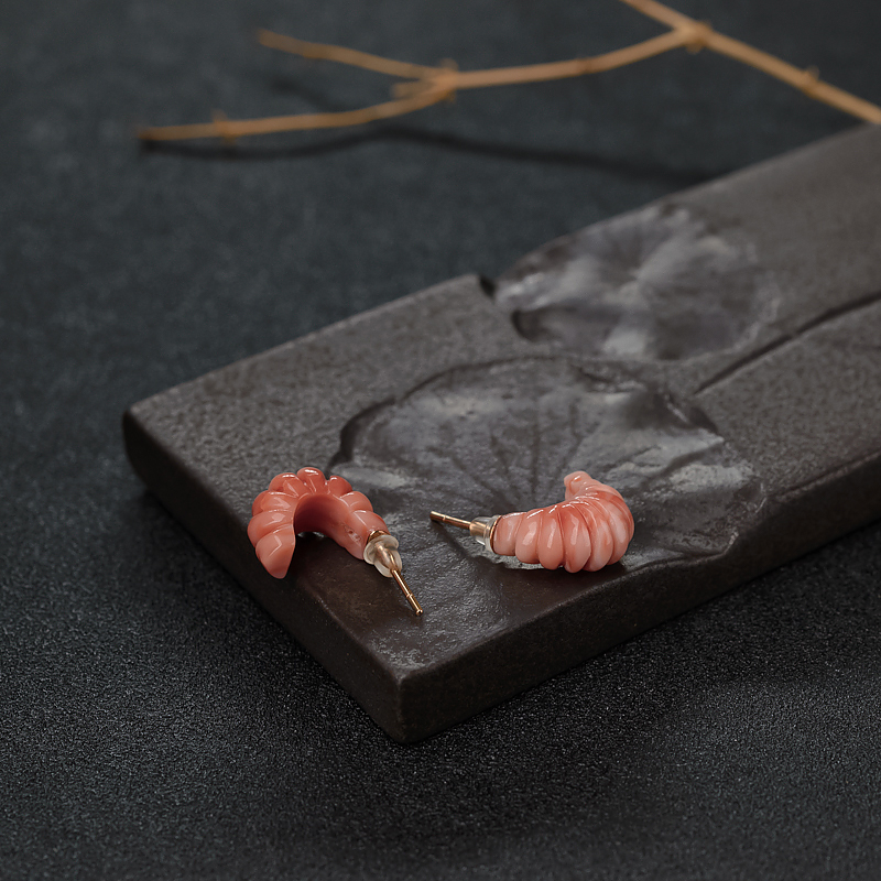 中途岛深水珊瑚耳钉-红掌柜