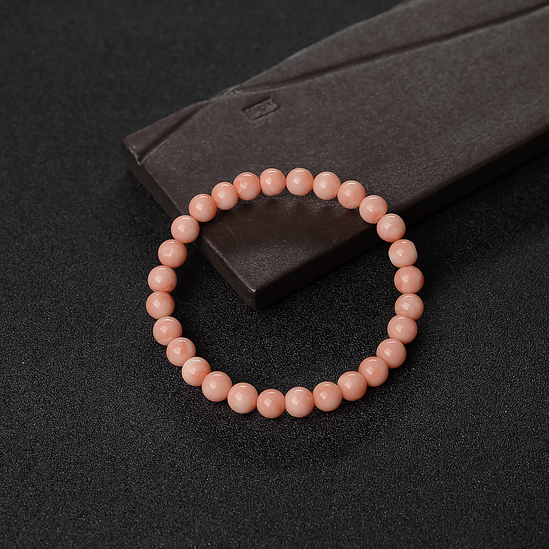 7mm粉色珊瑚单圈手串-红掌柜