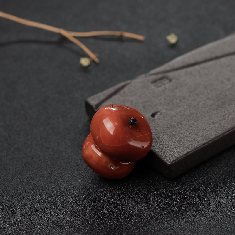 日本天然阿卡珊瑚鼓珠-红掌柜
