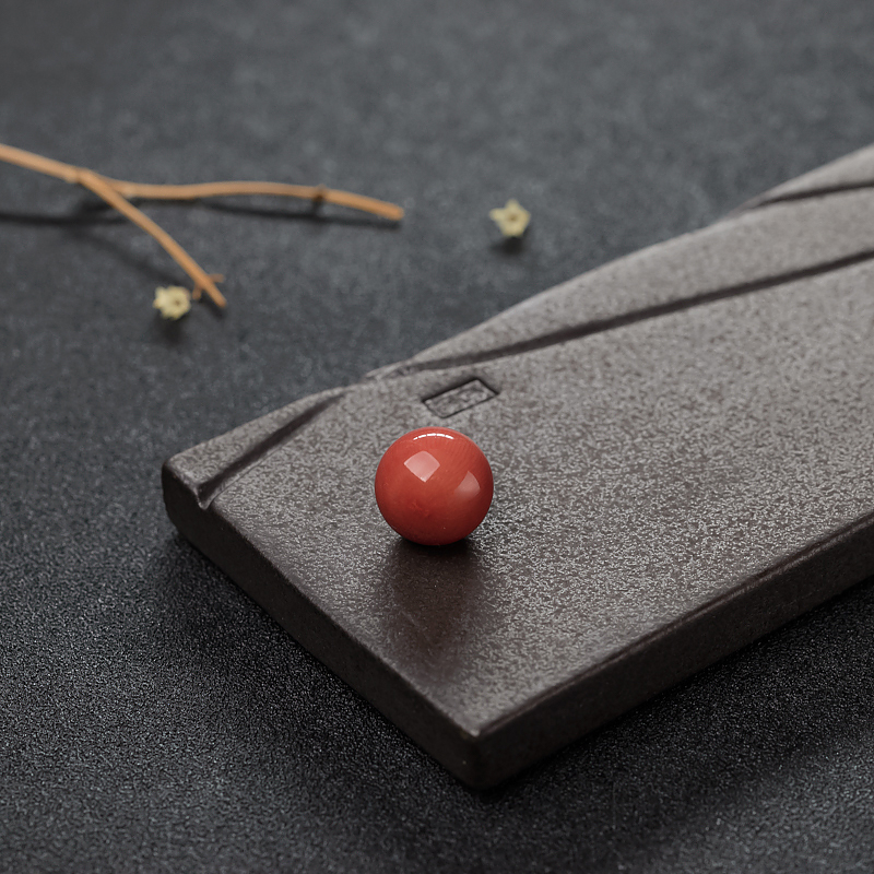 天然13mm沙丁朱红珊瑚圆珠-红掌柜