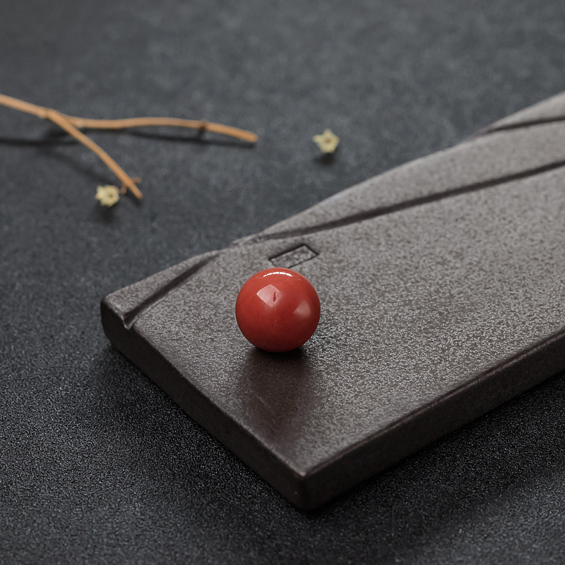 沙丁朱红珊瑚圆珠-红掌柜