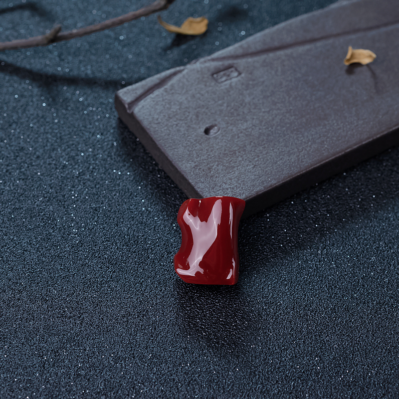 阿卡深红珊瑚戒面-红掌柜