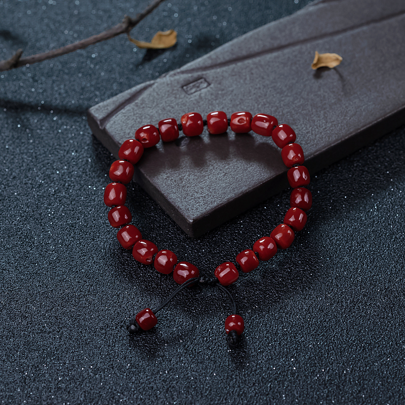 阿卡深红珊瑚桶珠手串-红掌柜