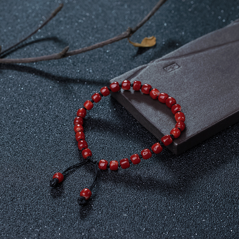 深红珊瑚桶珠手串-红掌柜