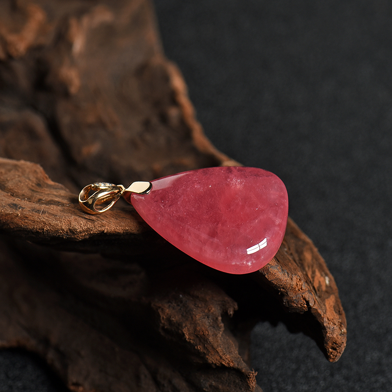 天然红纹石水滴吊坠 - 红掌柜