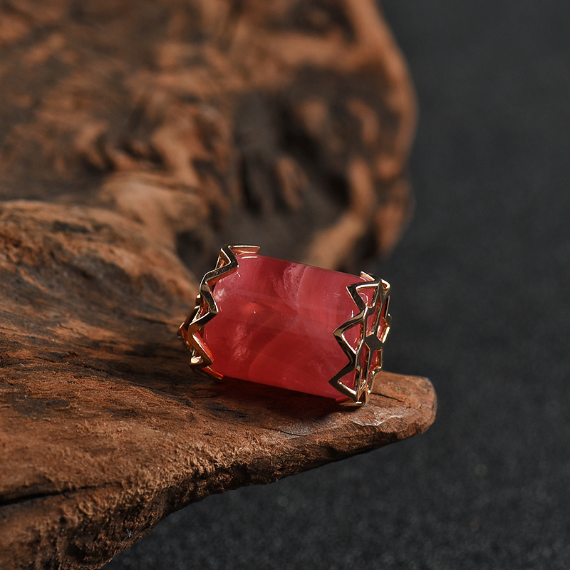 天然极品红纹石柱形吊坠 - 红掌柜