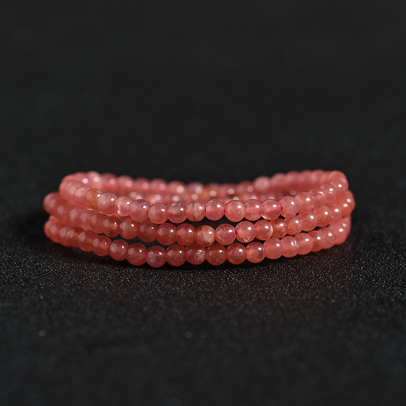 天然阿根廷4.5mm红纹石手链-红掌柜