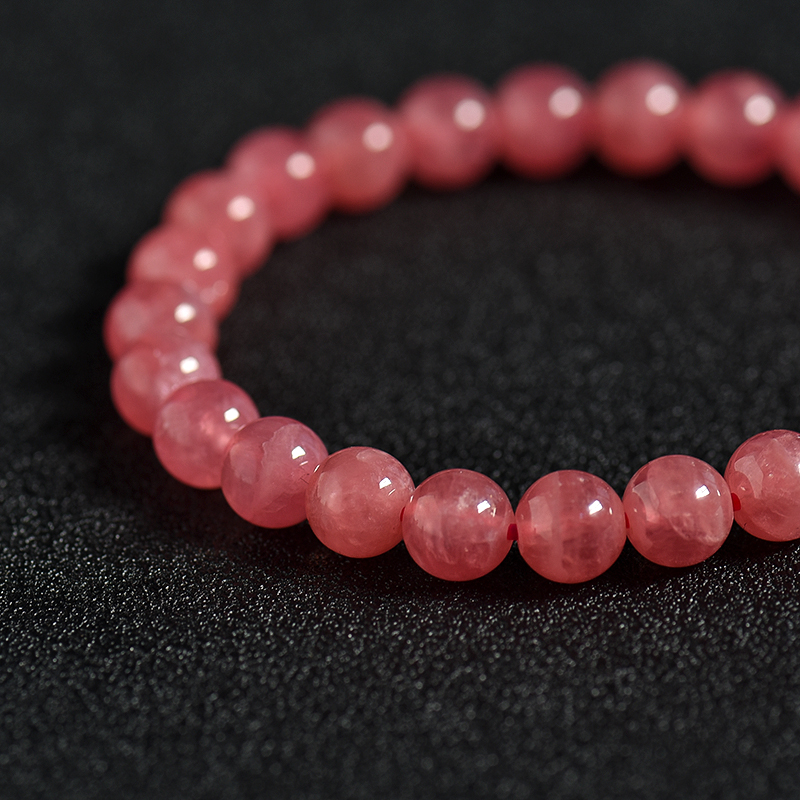 天然7.5mm红纹石手链-红掌柜