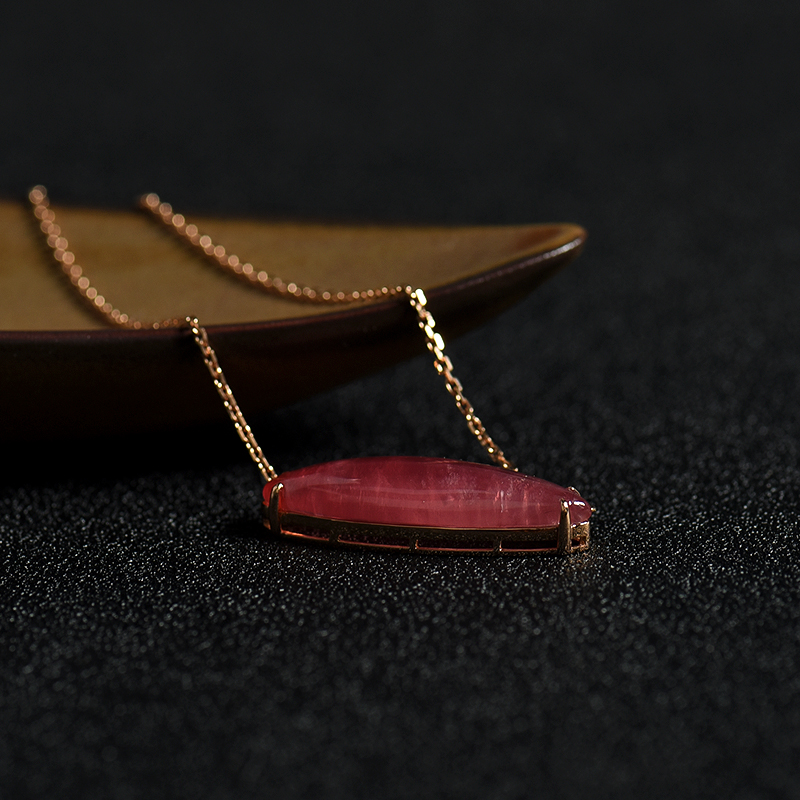阿根廷18k镶红纹石项链-红掌柜