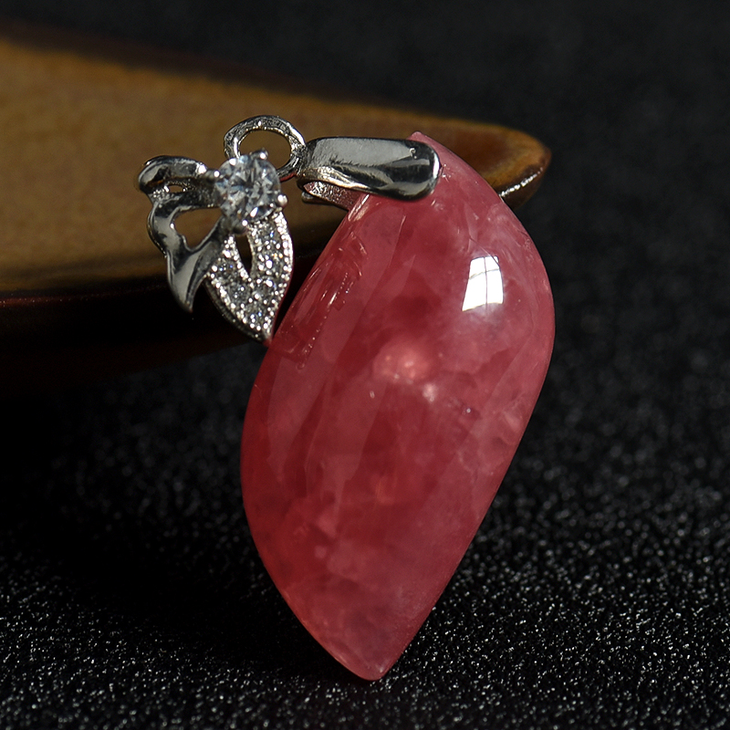 天然阿根廷红纹石吊坠-红掌柜