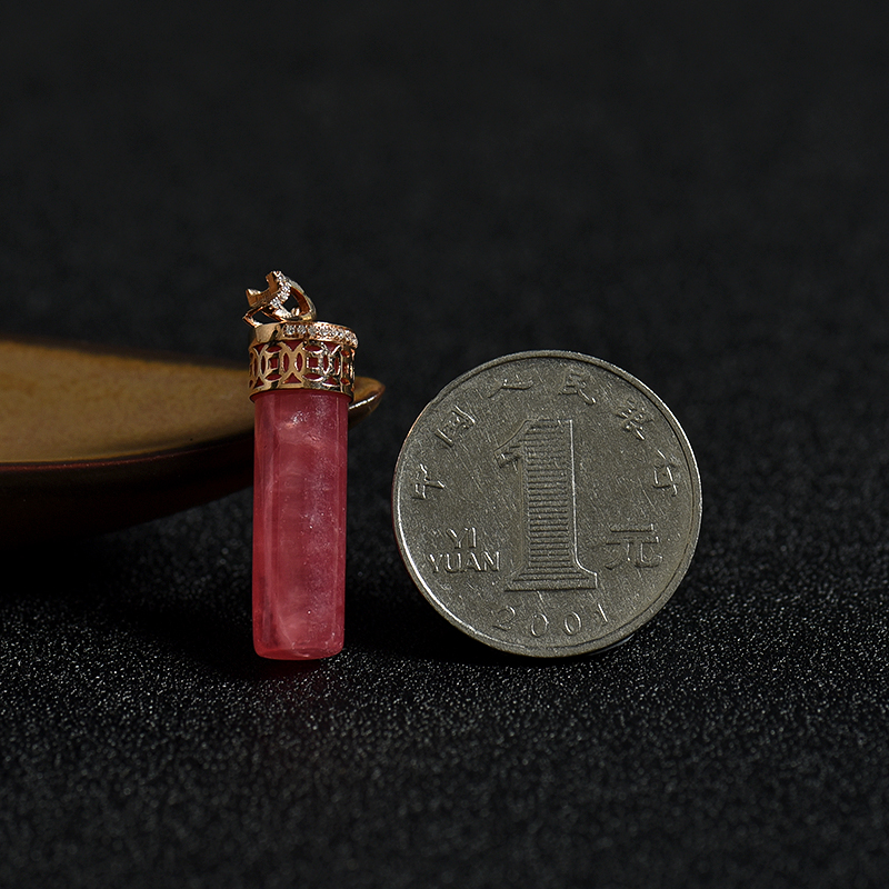 天然阿根廷红纹石吊坠-红掌柜