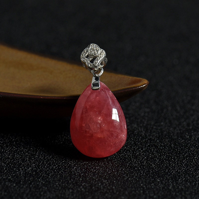 天然阿根廷红纹石水滴吊坠-红掌柜