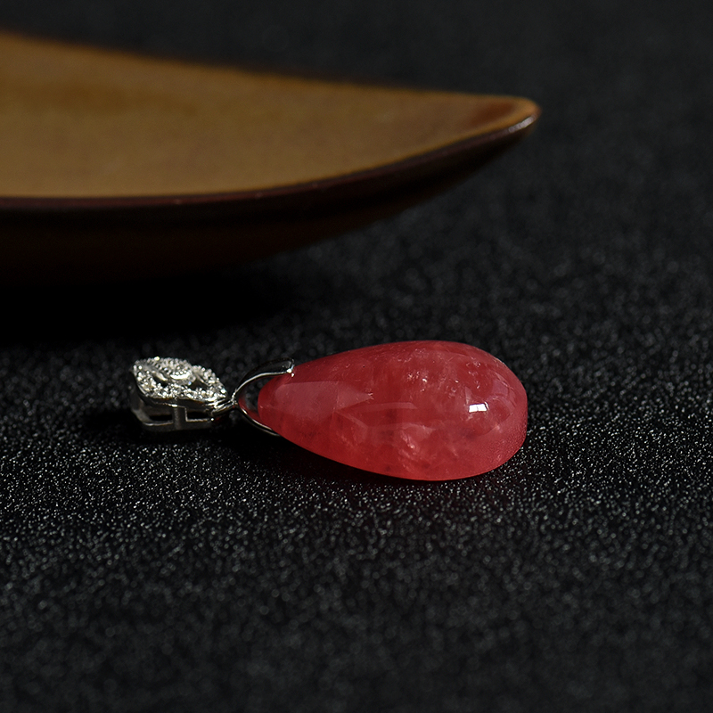 天然红纹石水滴吊坠-红掌柜