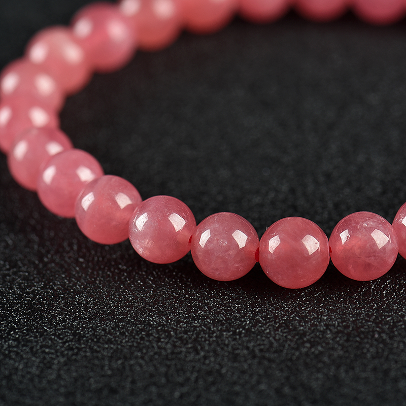 天然红纹石单圈手串-红掌柜