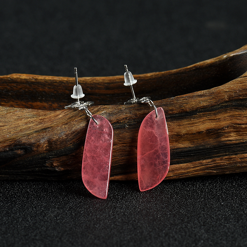 红纹石随形耳坠-红掌柜