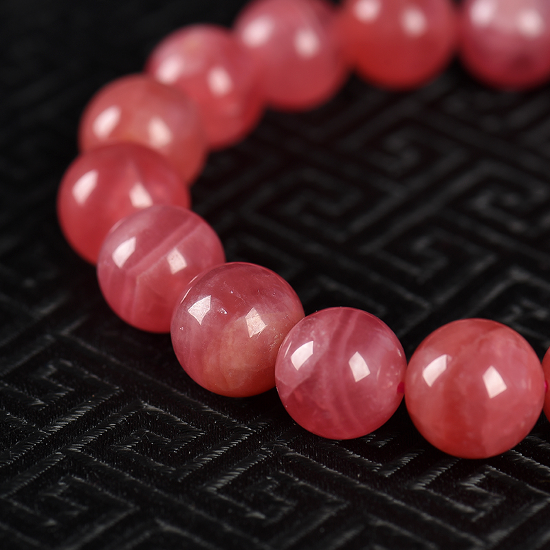 天然红纹石单圈手串-红掌柜