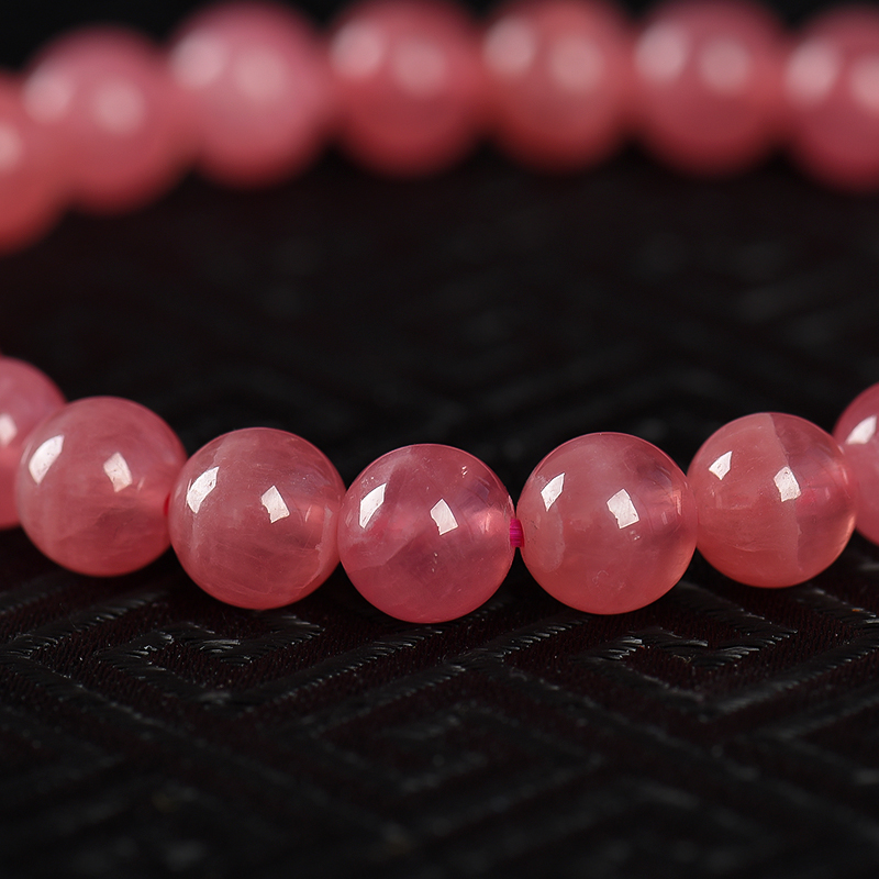 天然红纹石单圈手串-红掌柜