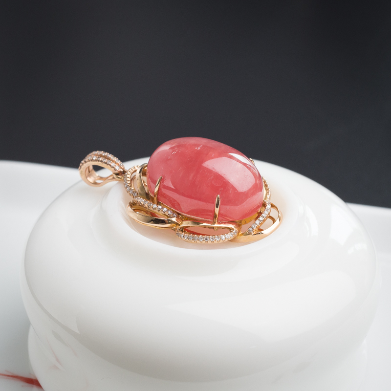 天然红纹石吊坠 - 红掌柜