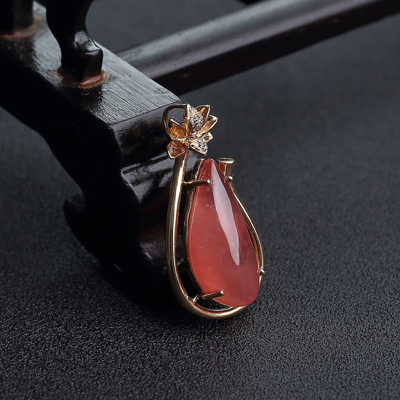 阿根廷天然红纹石随形吊坠-红掌柜