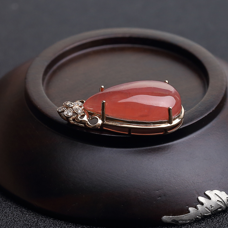 天然红纹石水滴吊坠-红掌柜