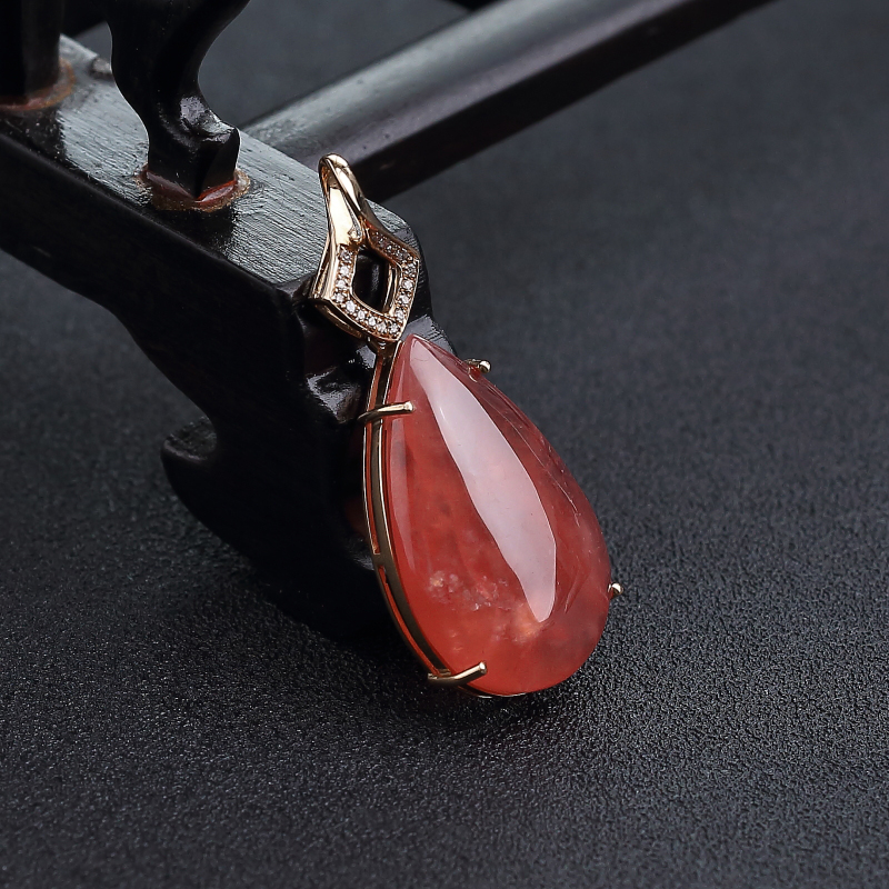 阿根廷天然红纹石水滴吊坠-红掌柜