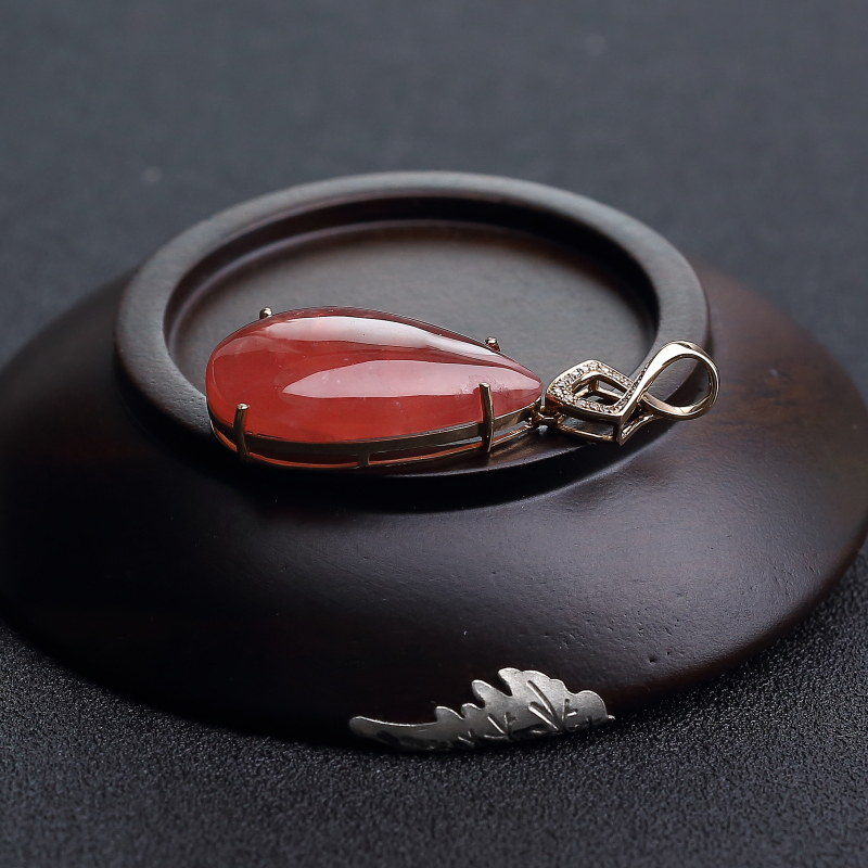 天然红纹石水滴吊坠-红掌柜