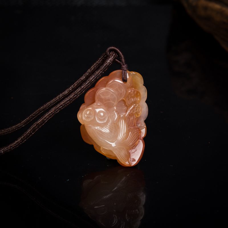 山料西瓜红黄龙玉金玉满堂吊坠-红掌柜