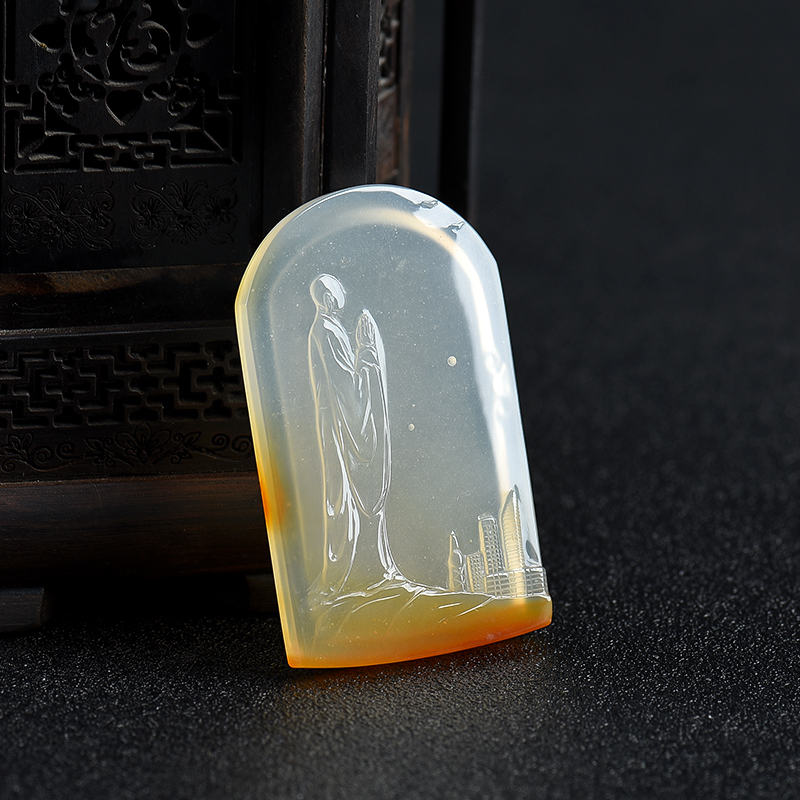 黄龙玉悟道吊坠-红掌柜