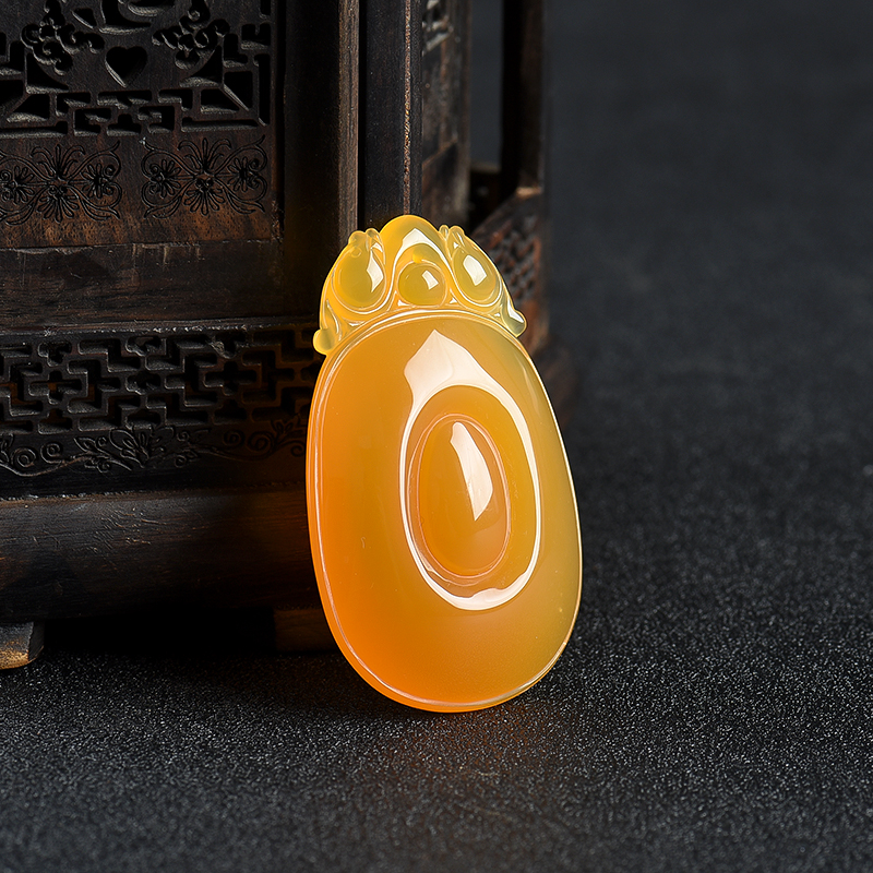 黄龙玉福贝吊坠-红掌柜