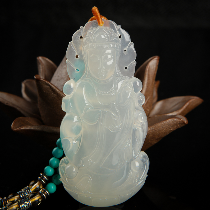 龙陵黄龙玉观音吊坠-红掌柜