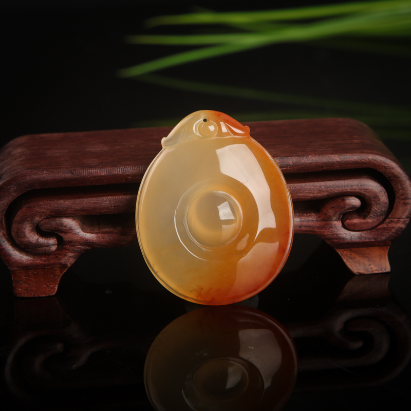 天然黄龙玉福贝吊坠-红掌柜