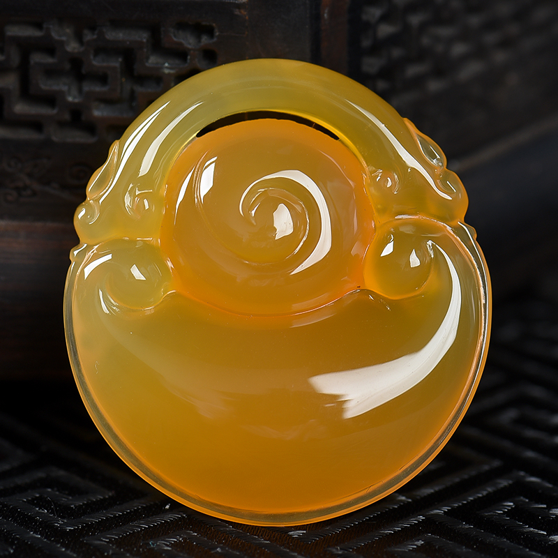 鸡油黄黄龙玉吊坠-红掌柜