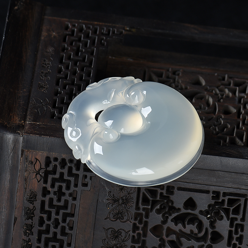 冰种黄龙玉如意锁-红掌柜
