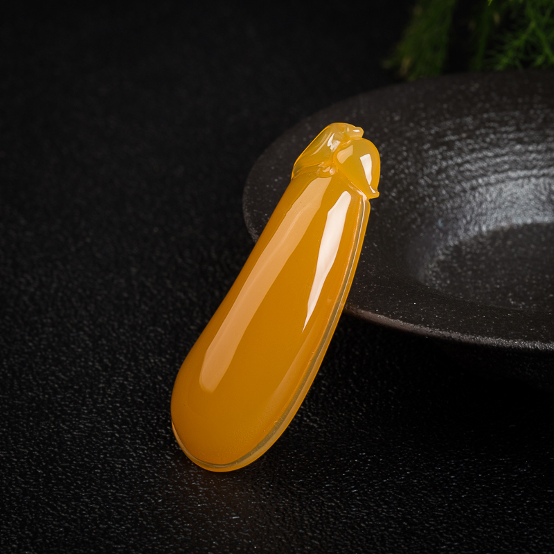 天然鸡油黄黄龙玉福瓜吊坠-红掌柜