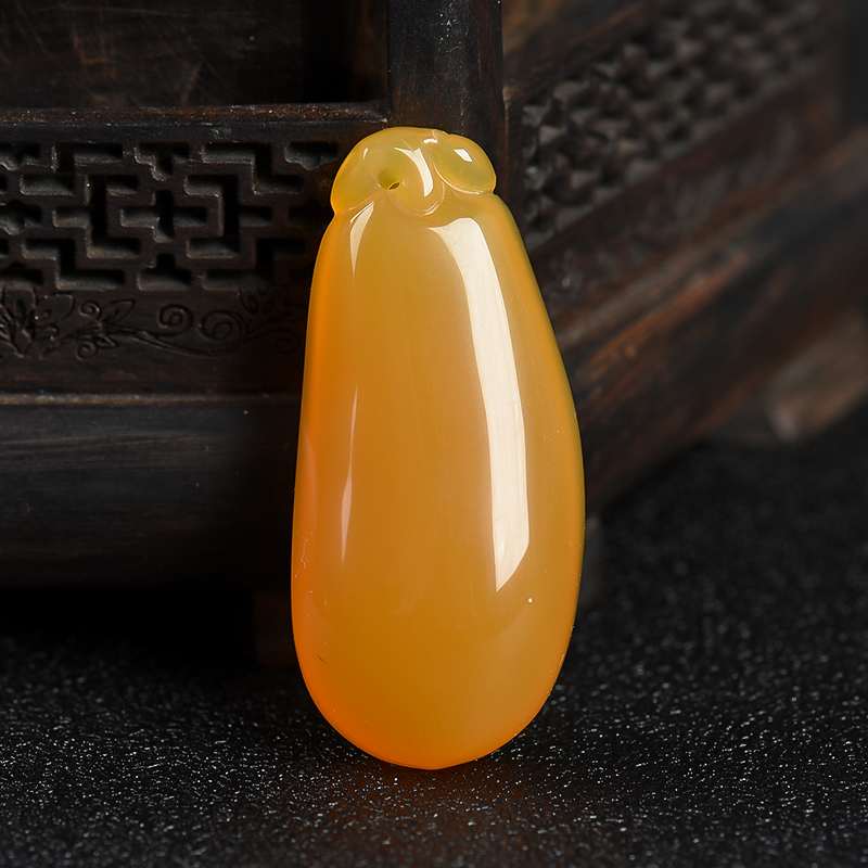 龙陵黄龙玉福瓜吊坠-红掌柜