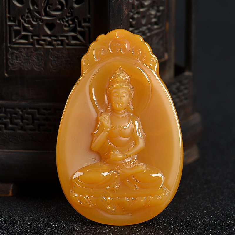 龙陵黄龙玉观音吊坠-红掌柜