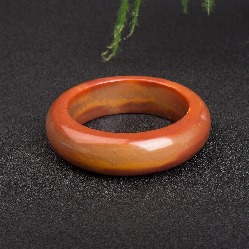 龙陵天然鸡血红黄龙玉手镯-红掌柜
