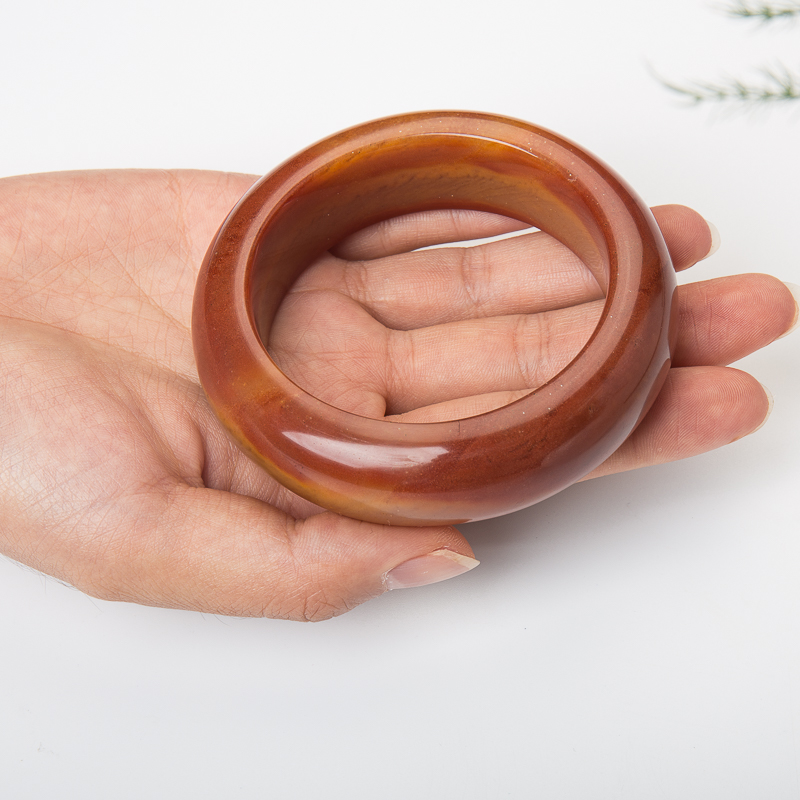 山料鸡血红黄龙玉手镯-红掌柜