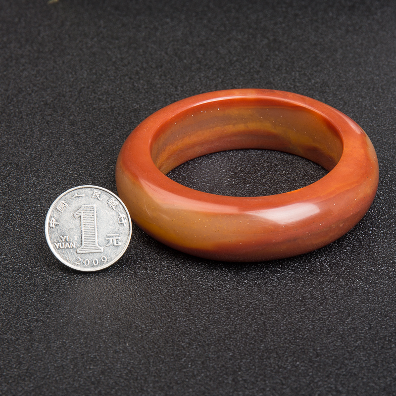 鸡血红黄龙玉手镯-红掌柜