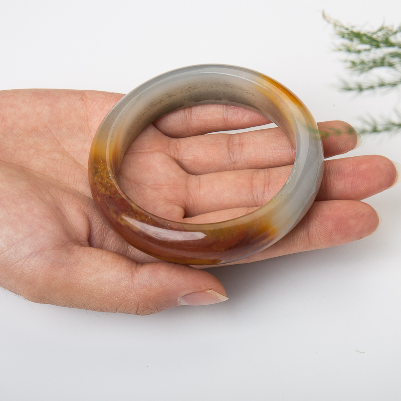 黑金沙料俏色黄龙玉手镯-红掌柜