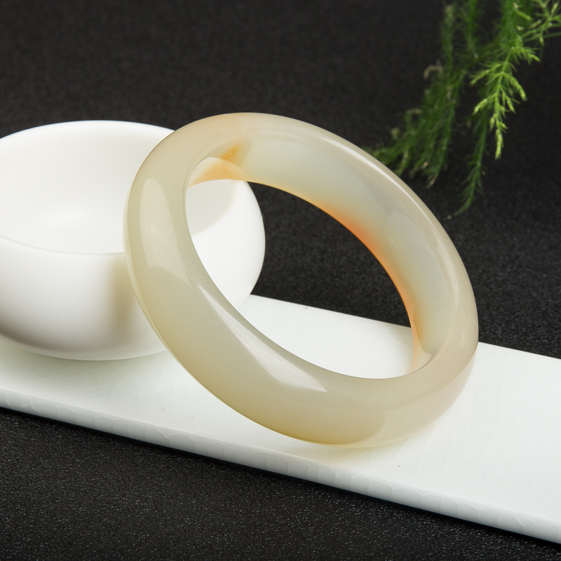 天然山料浅黄黄龙玉手镯-红掌柜