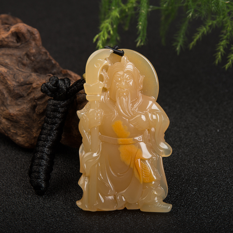 黄龙玉关羽吊坠-红掌柜