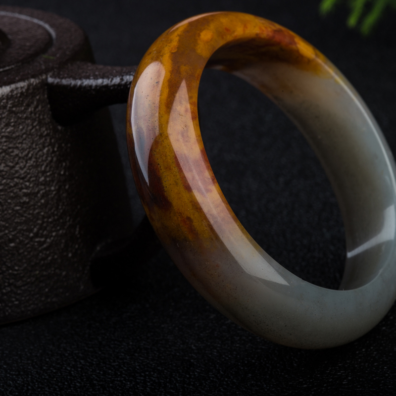 天然黄龙玉手镯-红掌柜